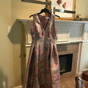 Eliza J Floral Jacquard High/Low Ballgown |